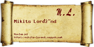 Mikits Loránd névjegykártya